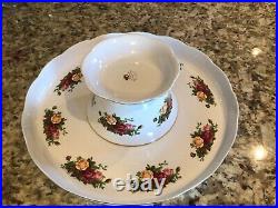 Royal Albert Old Country Roses 2 In 1 Cake Plate Or Vegetable/Chip N Dip Tray