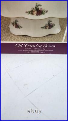 Royal Albert Old Country Roses 2 In 1 Vegetable/Chip N Dip &Cake Plate NIB