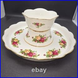 Royal Albert Old Country Roses 2 In 1 Vegetable/Chip N Dip or Cake Platter/Plate