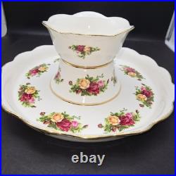 Royal Albert Old Country Roses 2 In 1 Vegetable/Chip N Dip or Cake Platter/Plate