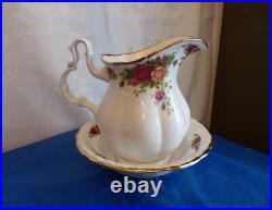 Royal Albert Old Country Roses 2-PC Side Table Basin Bowl & Water Pitcher Set