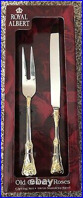 Royal Albert Old Country Roses 2 Piece Carving Set Carving Knife and Fork
