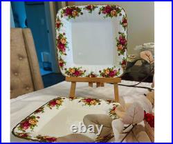Royal Albert Old Country Roses 2 Platters + 2-Piece Chip & Dip Serving Set