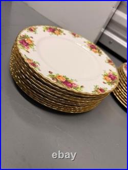 Royal Albert Old Country Roses 30 Pc Dinner Plate Set Bone China England