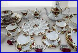 Royal Albert Old Country Roses 38 Pc Dinner Tea Set 1962 England Bone China VTG