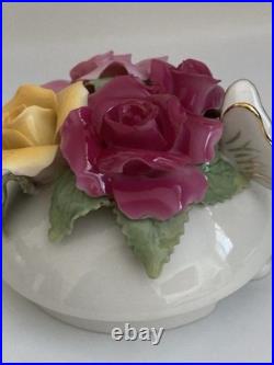 Royal Albert Old Country Roses 3D Rose Bouquet Butterfly Gold Trim Teapot