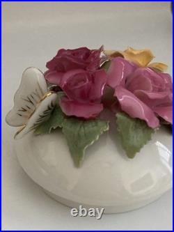 Royal Albert Old Country Roses 3D Rose Bouquet Butterfly Gold Trim Teapot