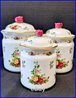 Royal Albert Old Country Roses 3 Piece Canister Set Bone China England