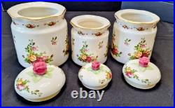 Royal Albert Old Country Roses 3 Piece Canister Set Bone China England