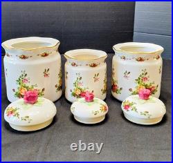 Royal Albert Old Country Roses 3 Piece Canister Set Bone China England