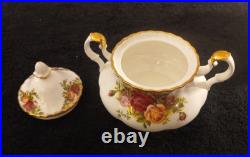 Royal Albert Old Country Roses 3 Piece Lot Teapot Cream & Sugar Holder Set Royal Albert Old Country Roses 3 Piece Lot Teapot Cream & Sugar Holder Set