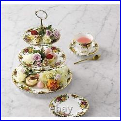 Royal Albert Old Country Roses 3 Piece Set, 8, Mostly White with Multicolored Fl