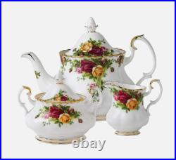 Royal Albert Old Country Roses 3-Piece Set (Teapot, Sugar & Creamer)