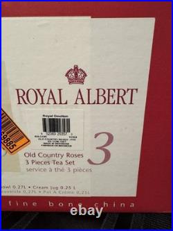 Royal Albert Old Country Roses 3-Piece Tea Set Teapot, Sugar Bowl, Creamer New Royal Albert Old Country Roses 3-Piece Tea Set Teapot, Sugar Bowl, Creamer New