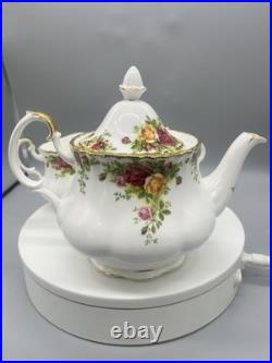 Royal Albert Old Country Roses 3-Piece Tea Set Teapot, Sugar Bowl, Creamer New
