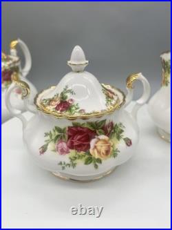 Royal Albert Old Country Roses 3-Piece Tea Set Teapot, Sugar Bowl, Creamer New
