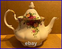 Royal Albert Old Country Roses 3-Piece Tea Set Teapot, Sugar Bowl and Creamer