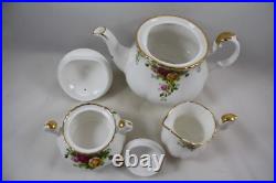 Royal Albert Old Country Roses 3 Piece Teapot, Creamer and Sugar Bowl Set