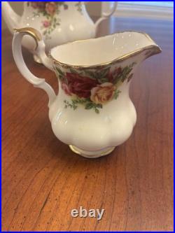 Royal Albert Old Country Roses 3 Piece Teapot, Creamer and Sugar Bowl Set