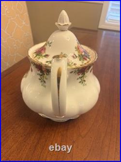 Royal Albert Old Country Roses 3 Piece Teapot, Creamer and Sugar Bowl Set