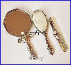 Royal Albert Old Country Roses 3 Pieces Vanity Set Brush Comb Mirror