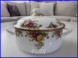 Royal Albert Old Country Roses 3 Qt Casserole Pot Prinz Enamel NEW