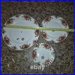 Royal Albert Old Country Roses 3-Tiered Serving Tray Cake Snack (DP, SP, BB)