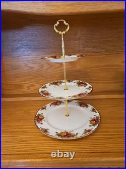 Royal Albert Old Country Roses 3 Tiers Cake Stand Bone China England