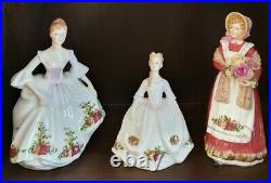 Royal Albert Old Country Roses 3 lady figurines in excellent condition