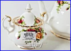 Royal Albert Old Country Roses 3pc Tea Set 2003 NEW OLD Teapot, Sugar, Creamer