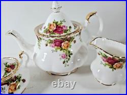 Royal Albert Old Country Roses 3pc Tea Set 2003 NEW OLD Teapot, Sugar, Creamer