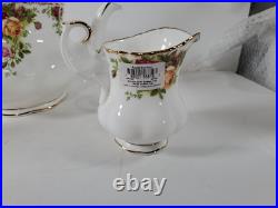 Royal Albert Old Country Roses 3pc Tea Set 2003 NEW OLD Teapot, Sugar, Creamer