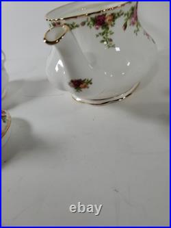 Royal Albert Old Country Roses 3pc Tea Set 2003 NEW OLD Teapot, Sugar, Creamer