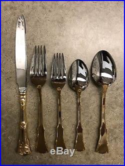 Royal Albert Old Country Roses 45 Pc. Stainless Gold Trimmed Service for 8