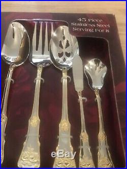 Royal Albert Old Country Roses 45 Piece Stainless Flatware in Chest NEW IN BOX