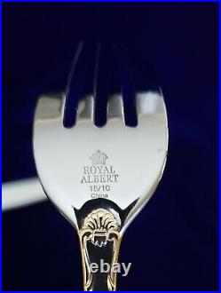 Royal Albert Old Country Roses 45 Piece Stainless svc for 8 Flatware in Chest