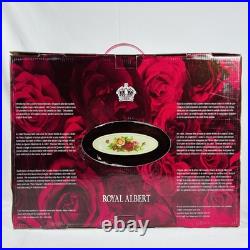 Royal Albert Old Country Roses 45pc 8 Serving Flatware Chest Stainless Steel NEW