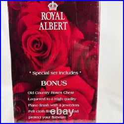 Royal Albert Old Country Roses 45pc 8 Serving Flatware Chest Stainless Steel NEW