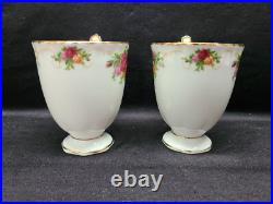 Royal Albert Old Country Roses 4 1/2 Mug Pair with 6 Handled Candy Dish