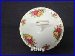 Royal Albert Old Country Roses 4 1/2 Mug Pair with 6 Handled Candy Dish