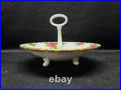 Royal Albert Old Country Roses 4 1/2 Mug Pair with 6 Handled Candy Dish