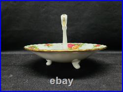 Royal Albert Old Country Roses 4 1/2 Mug Pair with 6 Handled Candy Dish