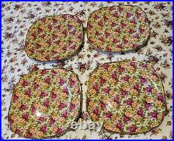 Royal Albert Old Country Roses 4 Chintz Square Plates
