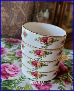 Royal Albert Old Country Roses 4 Footed Berry Desset Bowl Set 4 Inches