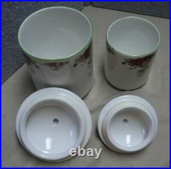 Royal Albert Old Country Roses 4 PC Canister Set Green Edge