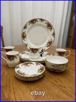 Royal Albert Old Country Roses 4 Piece Place Setting x 4 Bone China England 16pc Royal Albert Old Country Roses 4 Piece Place Setting x 4 Bone China England 16pc
