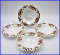 Royal Albert Old Country Roses 4 Piece Soup Bowl Set 8 New in Original Package