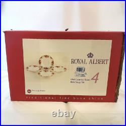 Royal Albert Old Country Roses 4 Piece Soup Pasta Bowl Set 8 New in Box