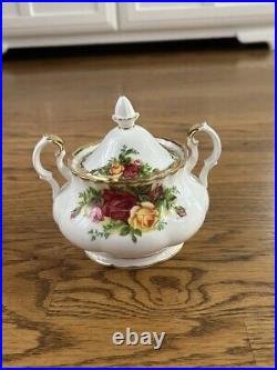 Royal Albert Old Country Roses 4pc Fine Bone China Set with 22k Gold Accents