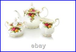 Royal Albert Old Country Roses 4pc Fine Bone China Set with 22k Gold Accents